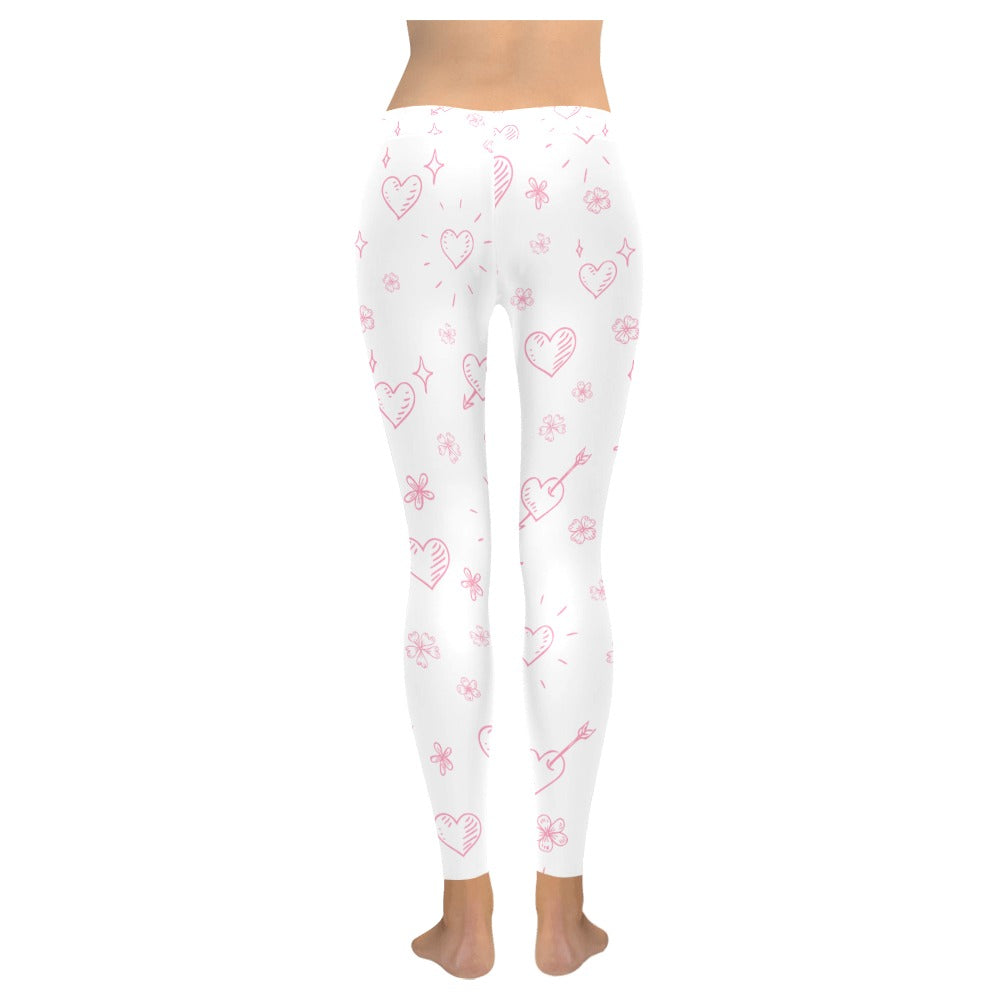 Valentine's Day Hearts Women's All-Over Low Rise Leggings
