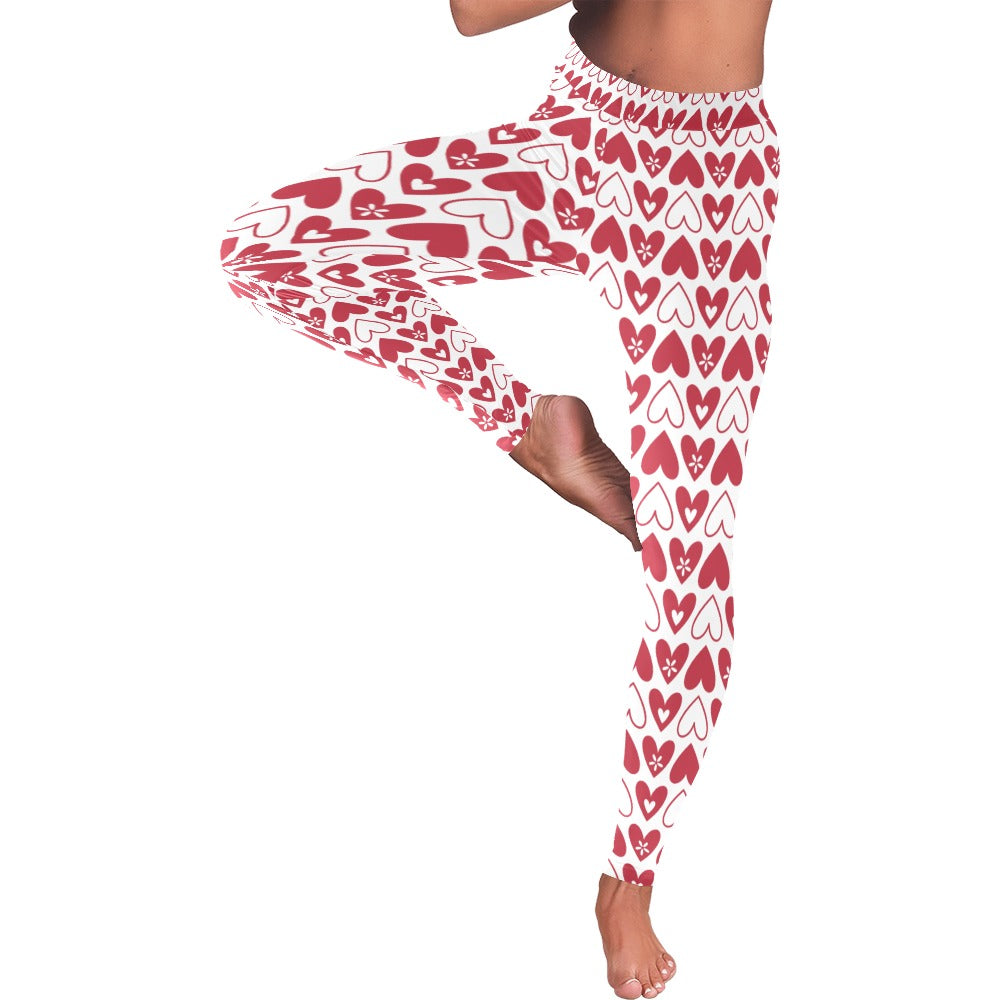 Valentine's Day Hearts Women's All-Over Low Rise Leggings