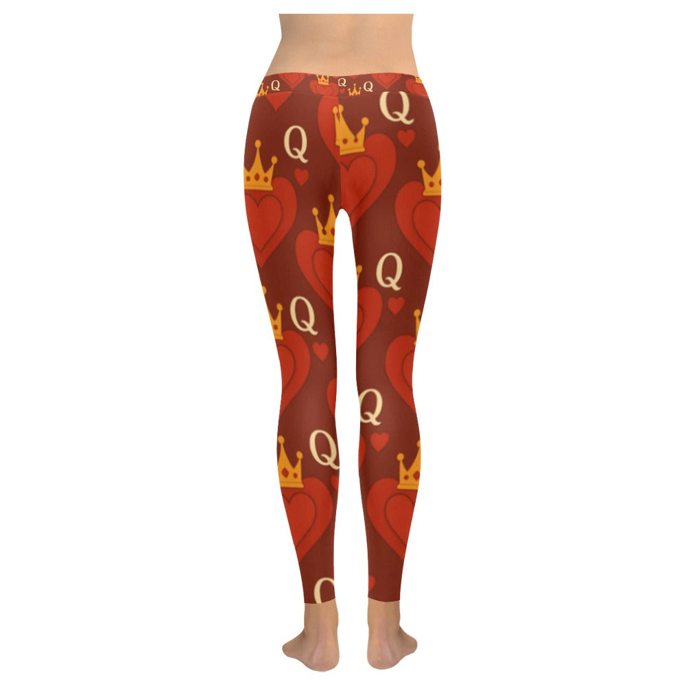 Queen of Hearts Valentine's Day Women's All-Over Low Rise Leggings
