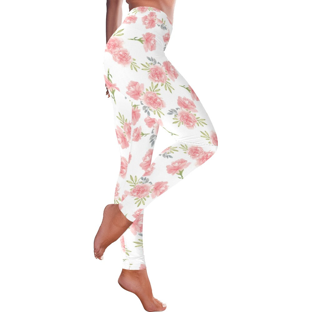 Pink Rose Valentine's Day Women's All-Over Low Rise Leggings