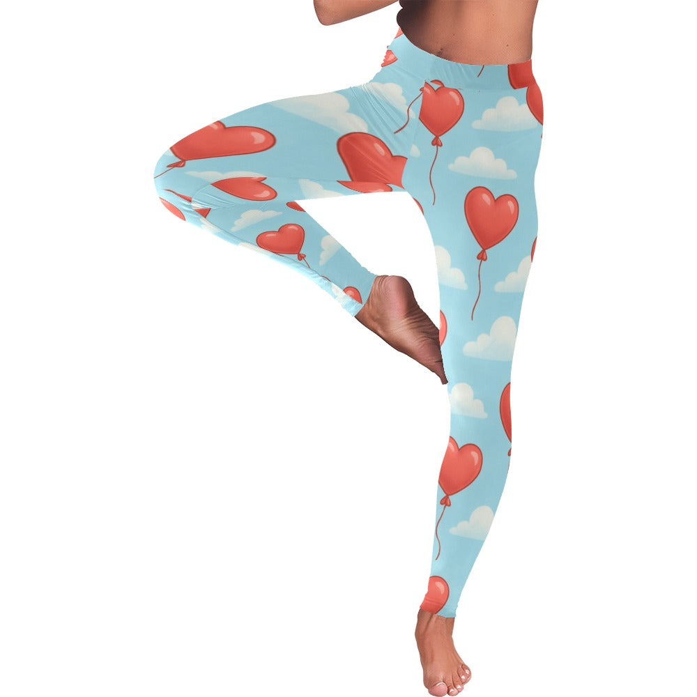 Valentine's Heart Balloons Women's All-Over Low Rise Leggings