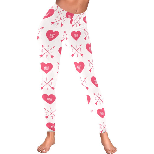 I Love You Valentine's Day Women's All-Over Low Rise Leggings