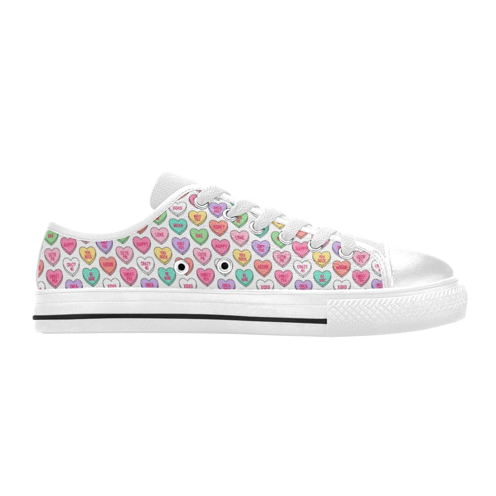 Candy Hearts Valentines Day Aquila Canvas Women's Shoes