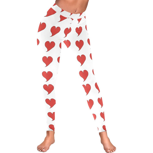Heart Squiggle Women's All-Over Low Rise Leggings